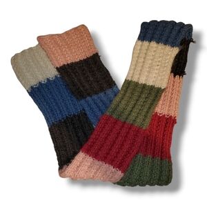 Multicolor Knit Patchwork Scarf